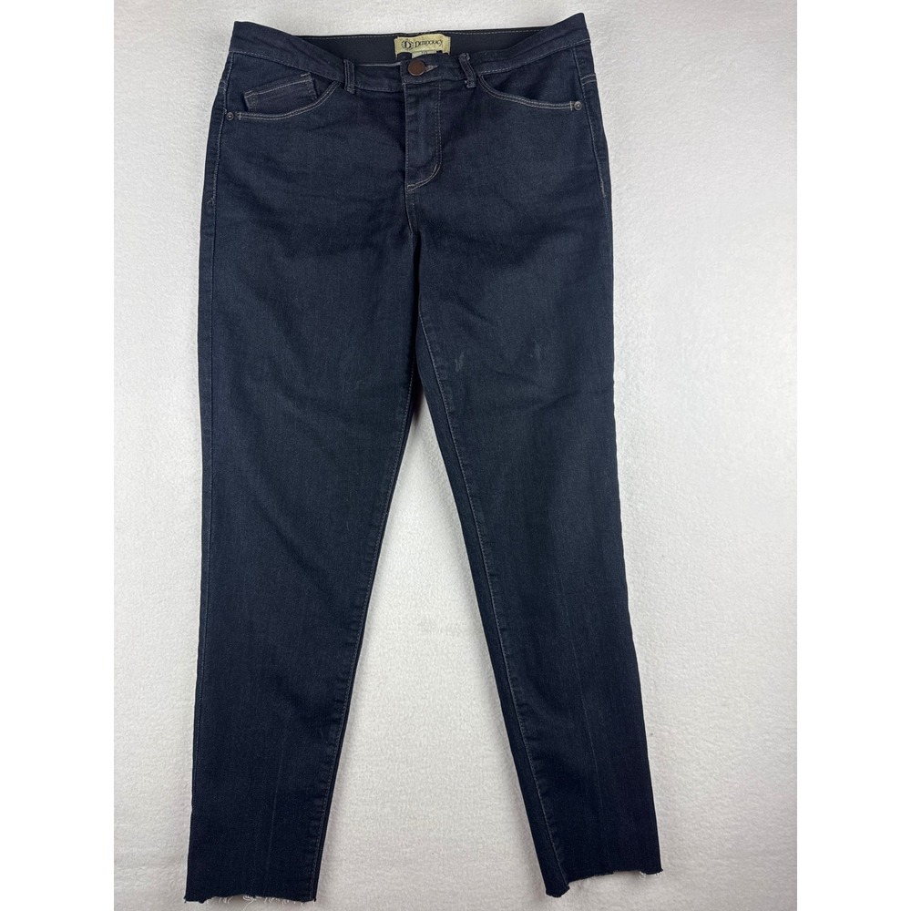 Democracy Ab Solution Dark Indigo Skinny Jeans Raw Hem Size 10 BN3078EQV